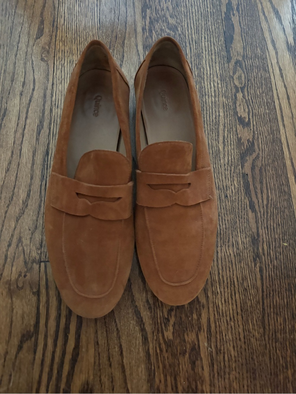 Quince Women’s Italian Suede Penny Loafers in Cognac Size 9